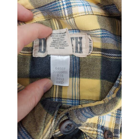 Duluth Trading Company Men's Free Swingin Flannel Yellow Plaid Long Sleeve XL - Picture 6 of 10